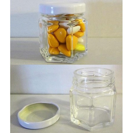 Pot verre & couvercle blanc