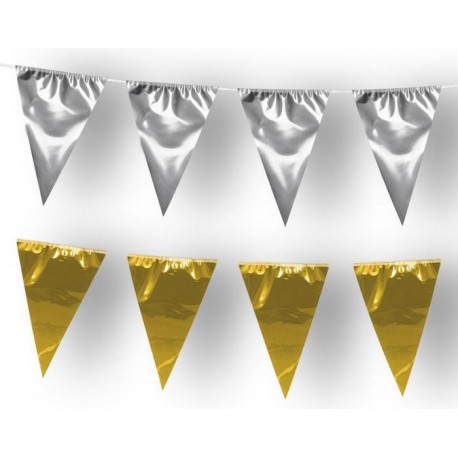 Guirlandes géantes Métalisées 10 Mètres Or ou argent