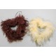 Coeurs en plume ivoire et chocolat