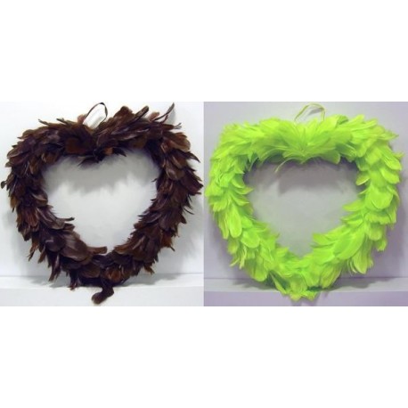 Coeurs en plume 45 cm
