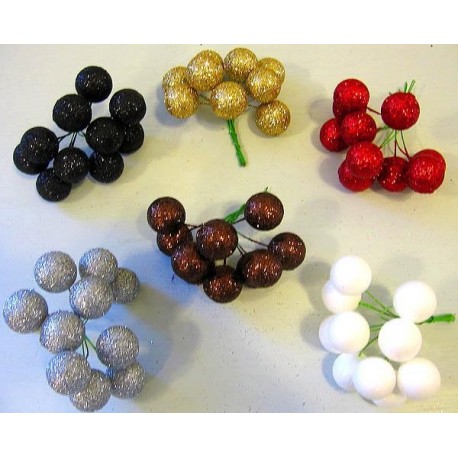 Bouquet boules polystyrène pailleté a