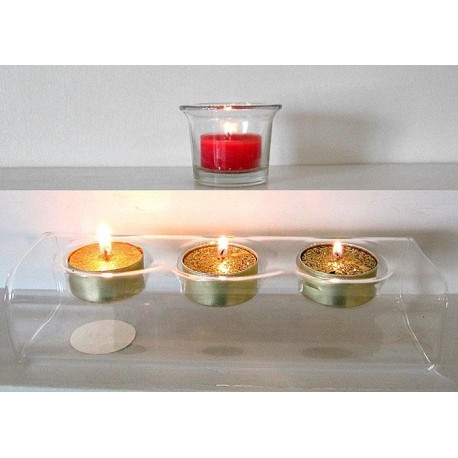 Bougeoir en verre pour chauffe plat