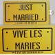 Plaques vive les mariés - or