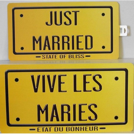 Plaques vive les mariés - or
