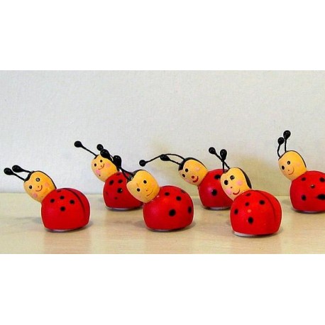 5 Coccinelles déco autocollantes
