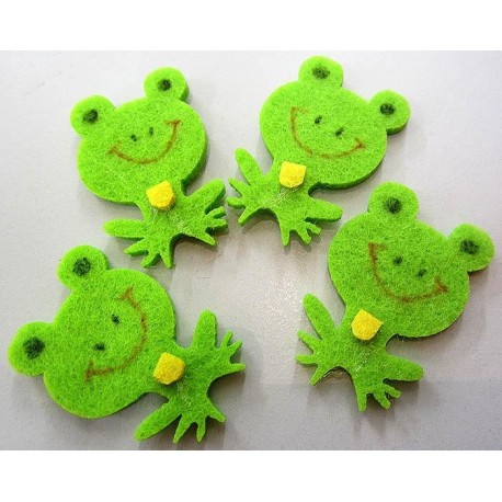 6 Grenouilles en feutrine autocollante