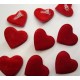 Coeurs rouges déco en velours