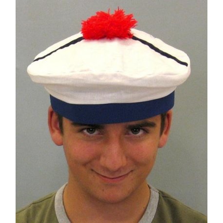 Chapeau de marin pompon rouge
