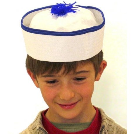 Chapeau de marin pompom bleu