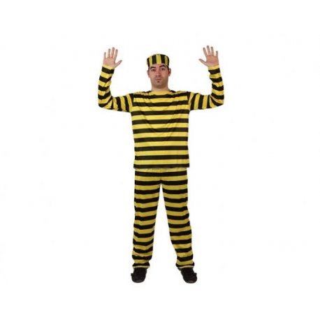 Déguisement prisonnier rayures jaunes ML-XL