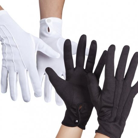 Gants courts avec bouton pression