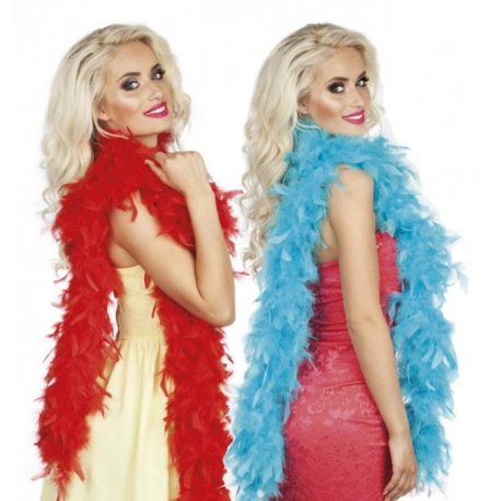 Boa rouge et turquoise