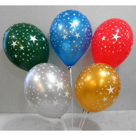 Ballons métallisés avec étoiles 360°