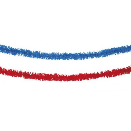Guirlandes 10 mètres bleu ou rouge