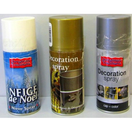 Aérosols neige et peinture décoration
