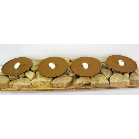 Bougeoir en bois flotté, 42 cm