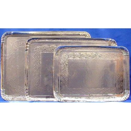 Plateaux carton alu argent-4 tailles