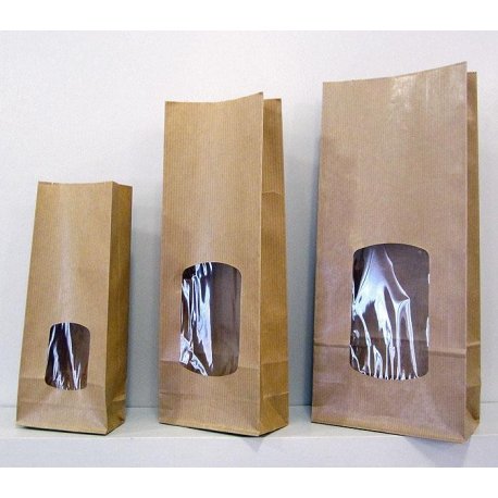 Sacs kraft confiserie avec fenêtre