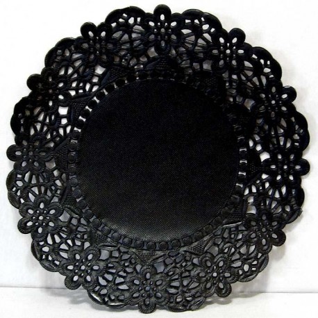 Dentelles déco rondes noires