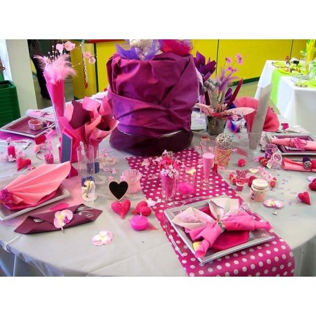 Déco table Gris / fushia