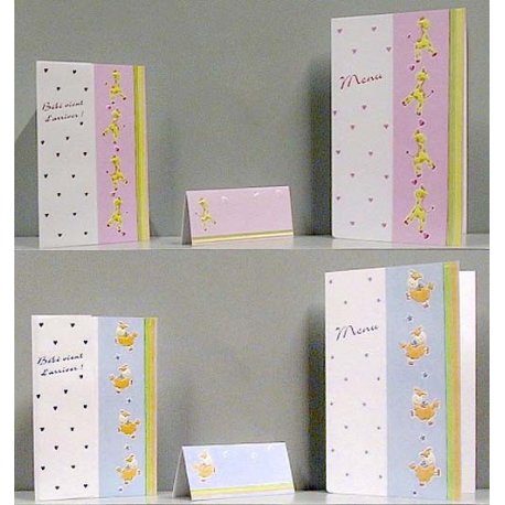 Menus série girafe - mouton