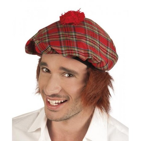 Béret écossais rouge-cheveux