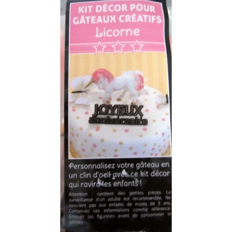 Décor gâteau d'anniversaire licorne 1