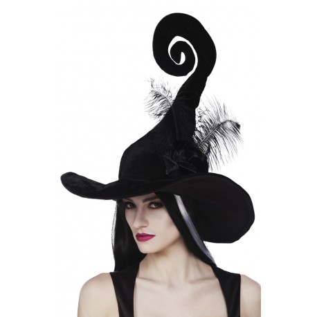Chapeau sorcière tire bouchon