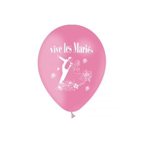 Ballons imprimés sur 1 face Vive les mariés