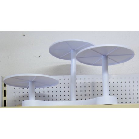 Présentoir blanc rond à gâteaux 3 plateaux