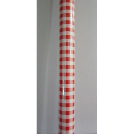 Nappes papier damassées Vichy rouge