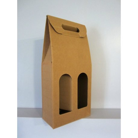 Boîtes cadeau pour 2 bouteilles ondulé