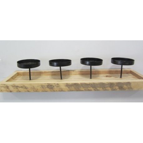 Bougeoir en bois, 50 cm