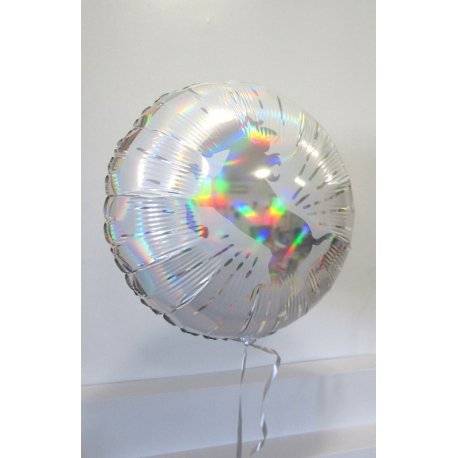 Ballon Alu Licorne 45 cm ARGENT hollographique