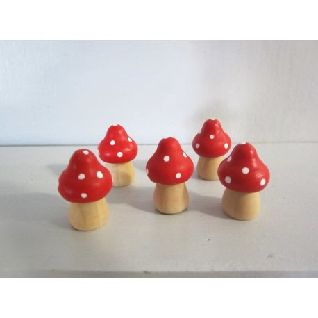 Mini champignon bois rouges