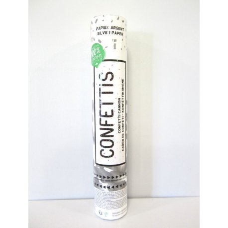 Canons à confettis ARGENT 40 CM Ignifugé