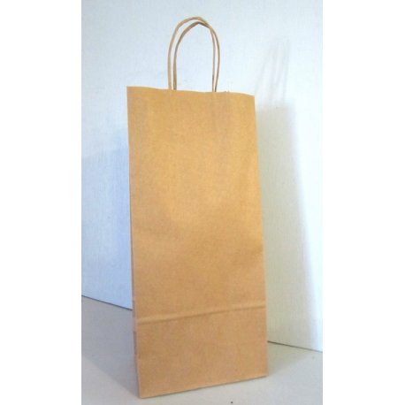 Sacs kraft recyclé pour 2 bouteilles