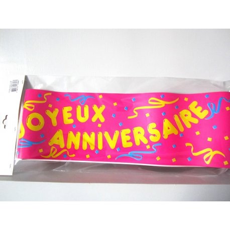 Banderolle Anniversaire Fushia