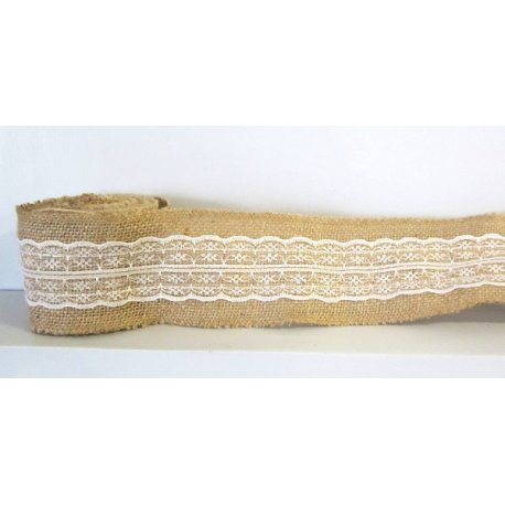 Rubans Jute -Dentelle pour la table ou la voiture