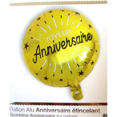 Ballon Alu anniversaire 45 cm OR