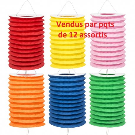 Lampions papier 16 cms unis