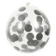 Ballons Transparents avec confettis Argent