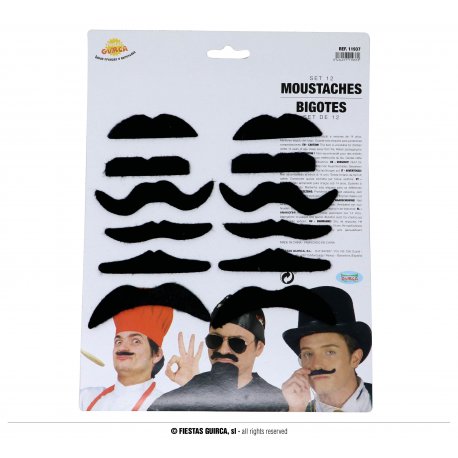 Set 12 moustaches adhesives