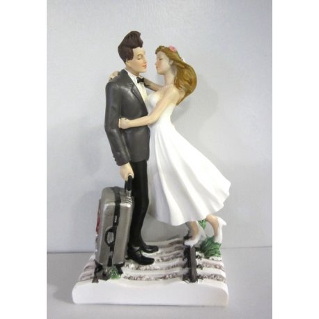 Figurines mariés Valise