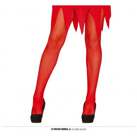 Collants rouges résille