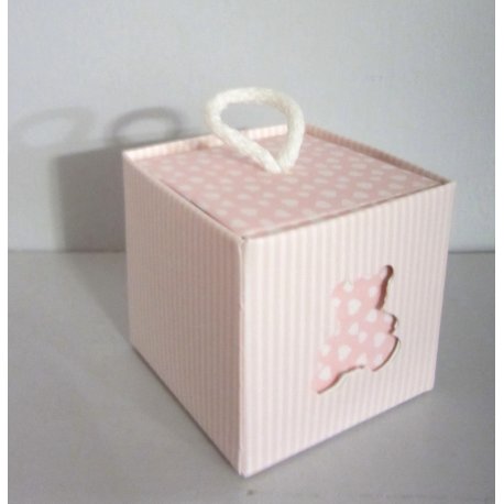 Boites Cube Ourson Rose