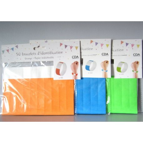Bracelets Fluos d'identification 5 couleurs