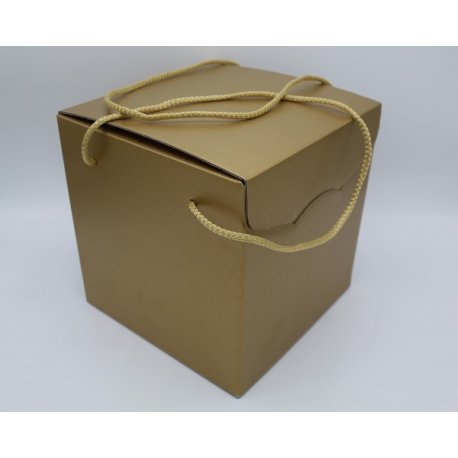 Boite vieil or avec cordelières 21 cm