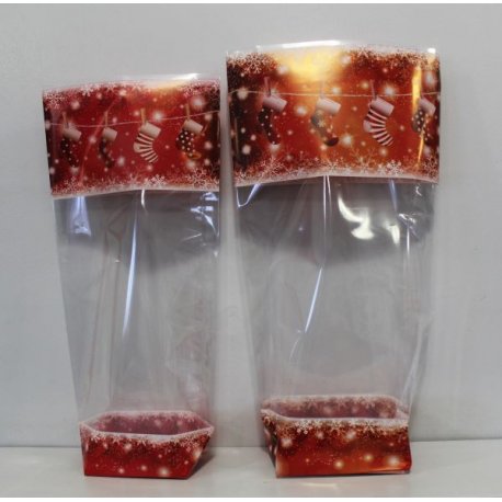 Sacs transparents Noël Rouge