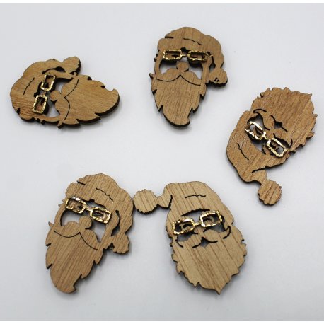 Têtes de Père Noël en bois